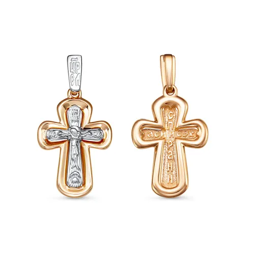 Подвеска крест, Золото 585, 080904