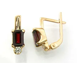 Серьги, Золото 585, Гранат 1202095671 Серьги, Золото 585, Гранат 1202095671