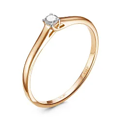 Помолвочное кольцо,  Золото 585, Бриллиант 5-1182-103-1К