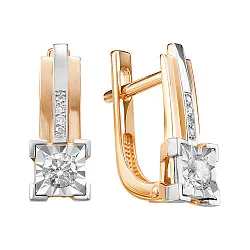 Серьги, Золото 585, Бриллиант С113-5239 Серьги, Золото 585, Бриллиант С113-5239