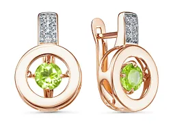 Серьги, Золото 585, Хризолит 2692108 1 12 1