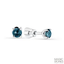 Серьги пусеты-гвоздики, Золото 585, Топаз 05-1-060-1100-031