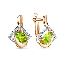 Серьги, Золото 585, Хризолит 2452708 1 12 1