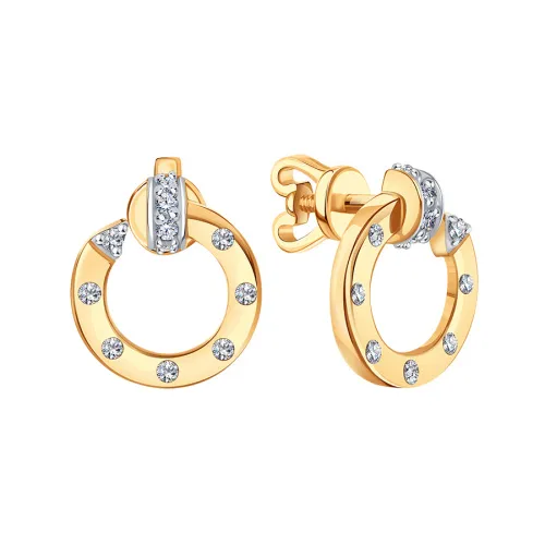 Серьги пусеты-гвоздики, Золото 585, Т14202Г117