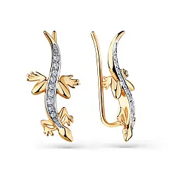 Серьги пусеты-гвоздики, Золото 585, Фианит 002-0501-0001-011