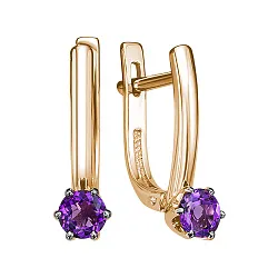 Серьги, Золото 585, Аметист С124-6796Ам Серьги, Золото 585, Аметист С124-6796Ам