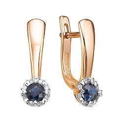 Серьги, Золото 585, Сапфир С112-7428С Серьги, Золото 585, Сапфир С112-7428С