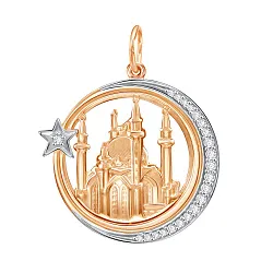 Мусульманская подвеска, Золото 585, Фианит 03-2569
