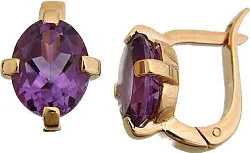 Серьги, Золото 585, Аметист 1202852431 Серьги, Золото 585, Аметист 1202852431