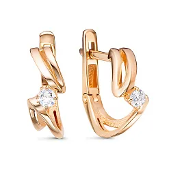 Серьги, Золото 585, Фианит 1205980
