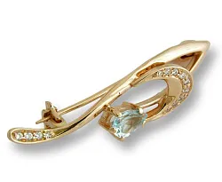  Брошь Золото 585, Топаз 1204895470