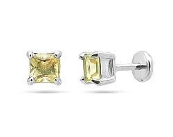 Серьги пусеты-гвоздики, Серебро 925, Цитрин 635923