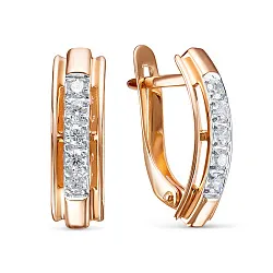 Серьги, Золото 585, Фианит 1205649 Серьги, Золото 585, Фианит 1205649