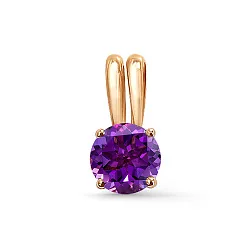 Подвеска фантазийная,  Золото 585, Аметист П120-5146Ам Подвеска фантазийная,  Золото 585, Аметист П120-5146Ам