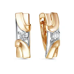 Серьги, Золото 585, Фианит 1200584 Серьги, Золото 585, Фианит 1200584