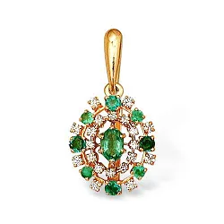 Подвеска фантазийная,  Золото 750, Изумруд 23030154 Подвеска фантазийная,  Золото 750, Изумруд 23030154
