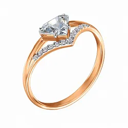 Кольцо Золото 585, Фианит КольцоКЛ-02/16,5/Sw/з585