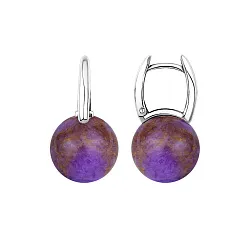 Серьги, Серебро 925, Чароит 2340464318-1