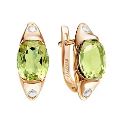 Серьги, Золото 585, Хризолит С120-5997Хр Серьги, Золото 585, Хризолит С120-5997Хр