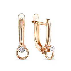 Серьги, Золото 585, Фианит 1205522 Серьги, Золото 585, Фианит 1205522