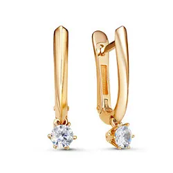 Серьги, Золото 585, Фианит 1201509 Серьги, Золото 585, Фианит 1201509