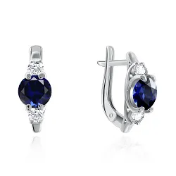 Серьги, Серебро 925, Корунд 2340800260-80 Серьги, Серебро 925, Корунд 2340800260-80