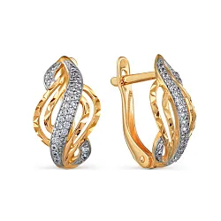 Серьги, Золото 585, Фианит Т147627625