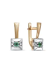 Серьги, Золото 585, Изумруд 94010134-1 Серьги, Золото 585, Изумруд 94010134-1
