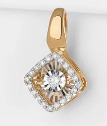 Подвеска фантазийная,  Золото 585, Бриллиант П113-6826-1