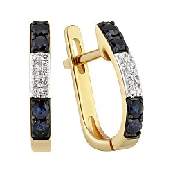 Серьги, Золото 585, Сапфир 65-41E00834-S0DDSA Серьги, Золото 585, Сапфир 65-41E00834-S0DDSA