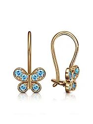 Детские серьги,  Золото 585, Фианит С130-3064Гл