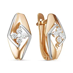 Серьги, Золото 585, Фианит 2406207 1 1 1 Серьги, Золото 585, Фианит 2406207 1 1 1