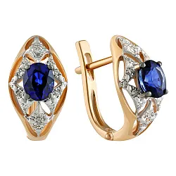 Серьги, Золото 585, Сапфир 36-41E01321-S0DDSA