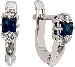 Серьги, Золото 585, Сапфир 141821ю Серьги, Золото 585, Сапфир 141821ю