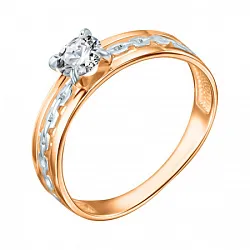 Кольцо Золото 585, Фианит КольцоКЛ-28/16,5/бцФ/з585 Кольцо Золото 585, Фианит КольцоКЛ-28/16,5/бцФ/з585