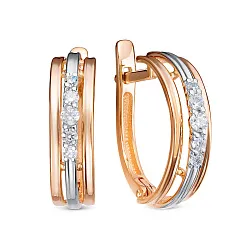 Серьги, Золото 585, Фианит 1204752 Серьги, Золото 585, Фианит 1204752