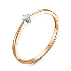 Помолвочное кольцо,  Золото 585, Бриллиант 5-2121-103-1К