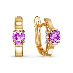 Серьги, Золото 585, Аметист 323255 Серьги, Золото 585, Аметист 323255
