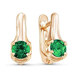 Серьги, Золото 585, Кварц 324168 Серьги, Золото 585, Кварц 324168