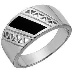 Кольцо мужское (печатка). Серебро 925, Эмаль SB3R 40