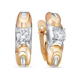 Серьги, Золото 585, Фианит 1200572