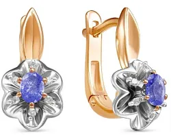 Серьги, Золото 585, Танзанит 5-3075-103-2К-Тн Серьги, Золото 585, Танзанит 5-3075-103-2К-Тн