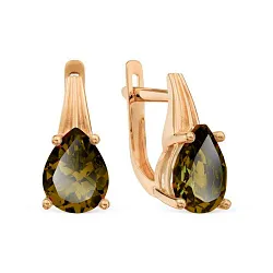 Серьги, Золото 585, Топаз Т10102Б719