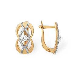 Серьги, Золото 585, Фианит С1328888 Серьги, Золото 585, Фианит С1328888