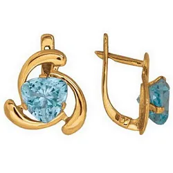 Серьги, Золото 585, Топаз 204608 1 6 10 Серьги, Золото 585, Топаз 204608 1 6 10