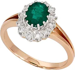 Кольцо Золото 585, Изумруд 252211ю Кольцо Золото 585, Изумруд 252211ю