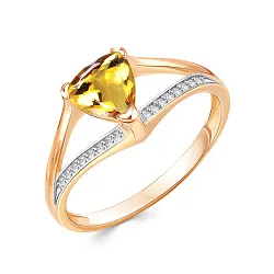 Кольцо Золото 585, Цитрин 02-51-0267-06