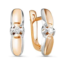 Серьги, Золото 585, Фианит 127890