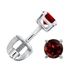 Серьги пусеты-гвоздики, Серебро 925, Гранат П340150140 Серьги пусеты-гвоздики, Серебро 925, Гранат П340150140