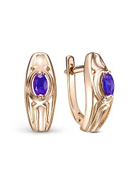 Серьги, Золото 585, Сапфир 64010241-1